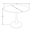LeisureMod Bristol Modern Dining Table with Wood Top and Iron Base White Black