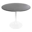 LeisureMod Bristol Modern Dining Table with Wood Top and Iron Base White Black
