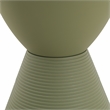LeisureMod Boyd Modern Plastic Ribbed Round End Table in Olive Green