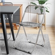 LeisureMod Lawrence 7-Piece Dining Set with Table and Acrylic Chairs Black