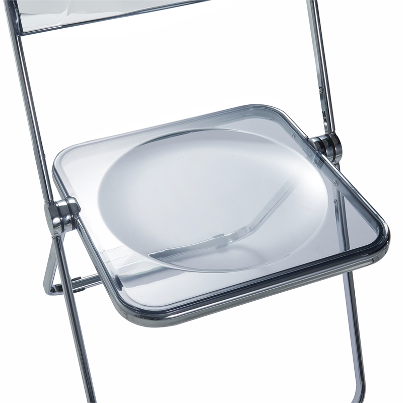 LeisureMod Lawrence 7-Piece Dining Set with Table and Acrylic Chairs Clear