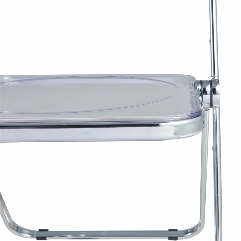 LeisureMod Lawrence 7-Piece Dining Set with Table and Acrylic Chairs Clear