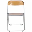 LeisureMod Lawrence 7-Piece Dining Set with Table and Acrylic Chairs Tangerine