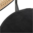 LeisureMod Euston Wicker Bar Stool with Black Metal Frame and Footrest Black