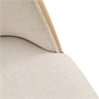 LeisureMod Tule Dining Chair with Velvet Seat Natural Wood/Beige