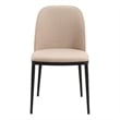 LeisureMod Tule Dining Chair with Velvet Seat Natural Wood/Brown