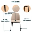 LeisureMod Tule Dining Chair with Velvet Seat Natural Wood/Brown