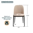 LeisureMod Tule Dining Chair with Velvet Seat Natural Wood/Brown