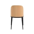 LeisureMod Tule Dining Chair with Velvet Seat Natural Wood/Brown