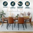 LeisureMod Tule Dining Chair with Velvet Seat Walnut/Beige