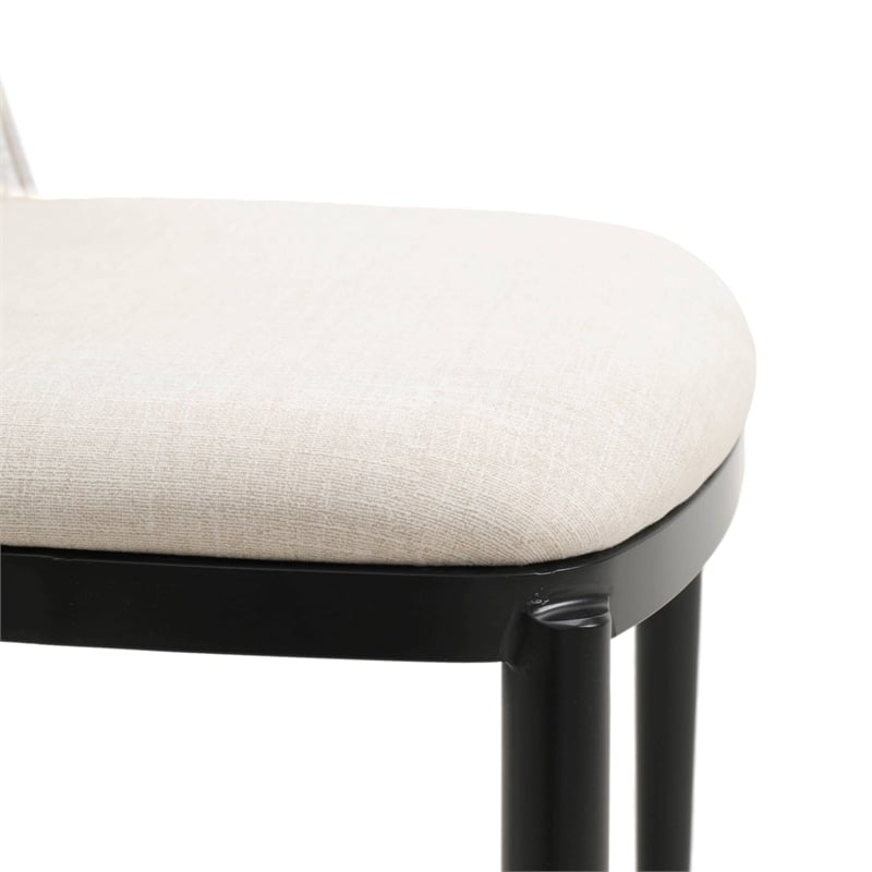 LeisureMod Tule Dining Chair with Velvet Seat Walnut/Beige
