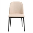 LeisureMod Tule Dining Chair with Leather Seat Walnut/Light Brown