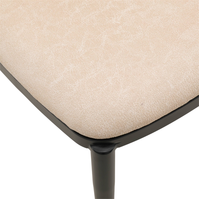 LeisureMod Tule Dining Chair with Leather Seat Walnut/Light Brown