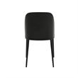 LeisureMod Tule Dining Chair with Velvet Seat Black/Platinum Blue