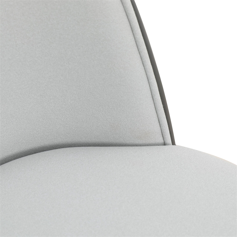 LeisureMod Tule Dining Chair with Velvet Seat Black/Platinum Blue