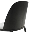 LeisureMod Tule Dining Chair with Velvet Seat Black/Platinum Blue