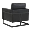 LeisureMod Lincoln Modern Leather Arm Chair with Black Steel Frame Black