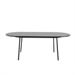 LeisureMod Tule Oval Mid-Century Wood Dining Table in Black