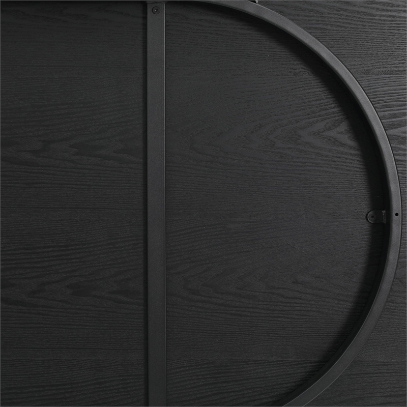 LeisureMod Tule Oval Mid-Century Wood Dining Table in Black