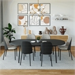 LeisureMod Tule Oval Mid-Century Wood Dining Table in Black