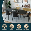 LeisureMod Tule Oval Mid-Century Wood Dining Table in Black