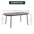LeisureMod Tule Oval Mid-Century Wood Dining Table in Black