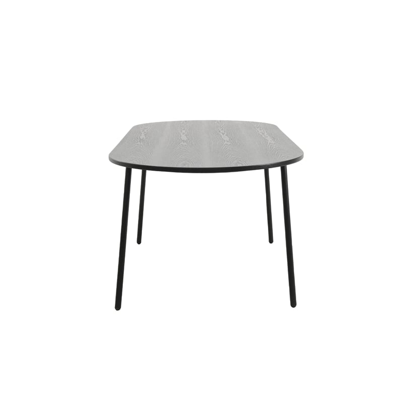 LeisureMod Tule Oval Mid-Century Wood Dining Table in Black