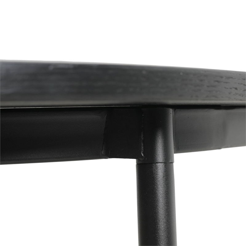 LeisureMod Tule Oval Mid-Century Wood Dining Table in Black