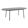 LeisureMod Tule Oval Mid-Century Wood Dining Table in Black