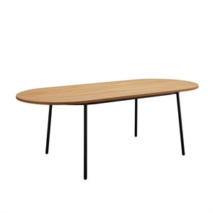 LeisureMod Tule Oval Mid-Century Wood Dining Table in Natural