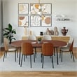 LeisureMod Tule Oval Mid-Century Wood Dining Table in Walnut