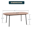 LeisureMod Tule Oval Mid-Century Wood Dining Table in Walnut
