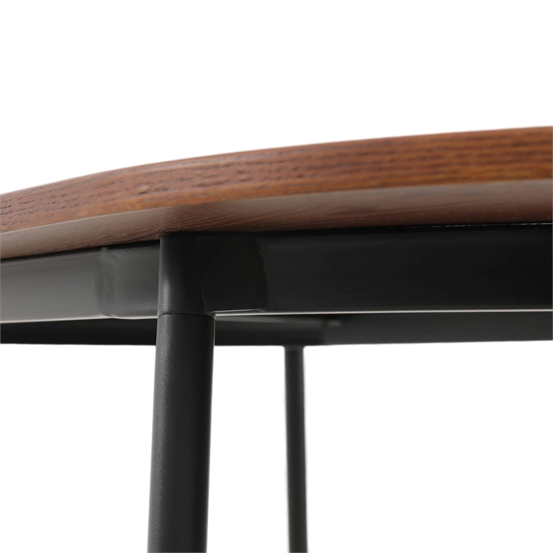 LeisureMod Tule Oval Mid-Century Wood Dining Table in Walnut