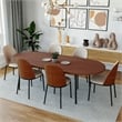 LeisureMod Tule Oval Mid-Century Wood Dining Table in Walnut