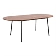 LeisureMod Tule Oval Mid-Century Wood Dining Table in Walnut