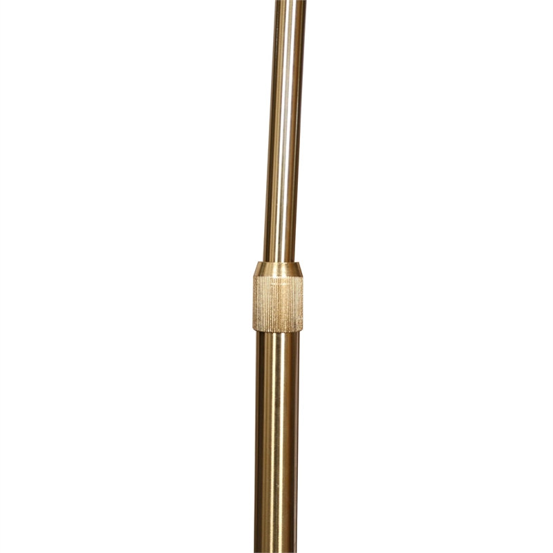 Leisuremod Arco Floor Lamp with White Marble Base and Metal Lamp Shade Gold
