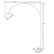 Leisuremod Arco Floor Lamp with White Marble Base and Metal Lamp Shade Gold