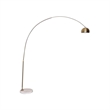 Leisuremod Arco Floor Lamp with White Marble Base and Metal Lamp Shade Gold