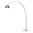 Leisuremod Arco Floor Lamp with White Marble Base and Metal Lamp Shade Gold