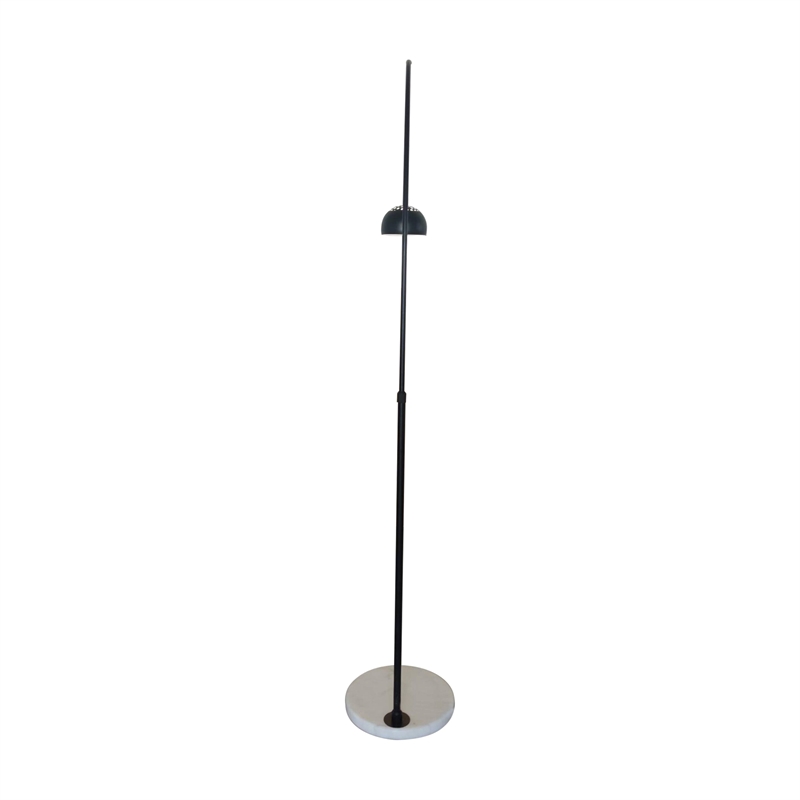 Leisuremod Arco Floor Lamp with White Marble Base and Metal Lamp Shade Black