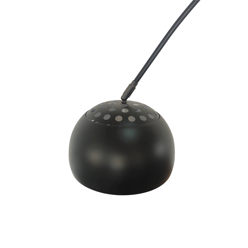 Leisuremod Arco Floor Lamp with White Marble Base and Metal Lamp Shade Black