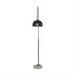Leisuremod Arco Floor Lamp with White Marble Base and Metal Lamp Shade Black