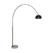 Leisuremod Arco Floor Lamp with White Marble Base and Metal Lamp Shade Black