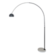 Leisuremod Arco Floor Lamp with White Marble Base and Metal Lamp Shade Black