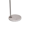 Leisuremod Arco Floor Lamp with White Marble Base and Metal Lamp Shade Silver
