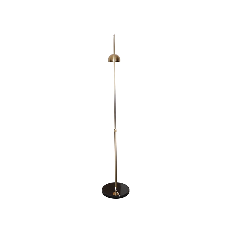 Leisuremod Arco Floor Lamp with Black Marble Base and Metal Lamp Shade Gold