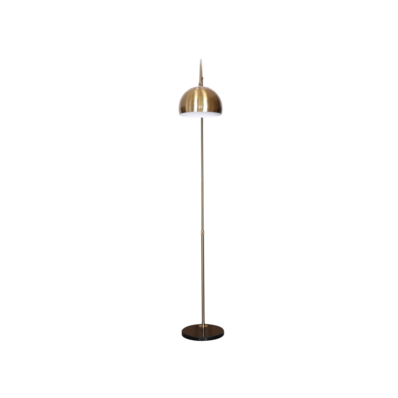 Leisuremod Arco Floor Lamp with Black Marble Base and Metal Lamp Shade Gold