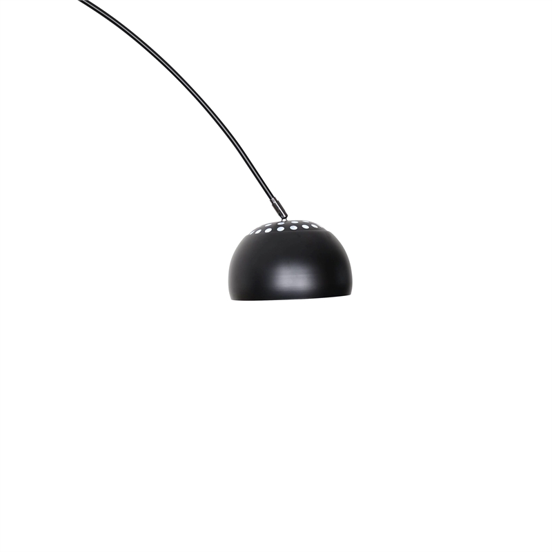 Leisuremod Arco Floor Lamp with Black Marble Base and Metal Lamp Shade Black