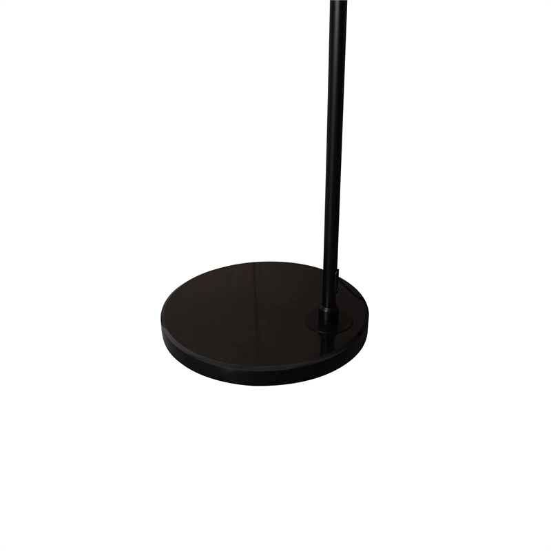 Leisuremod Arco Floor Lamp with Black Marble Base and Metal Lamp Shade Black
