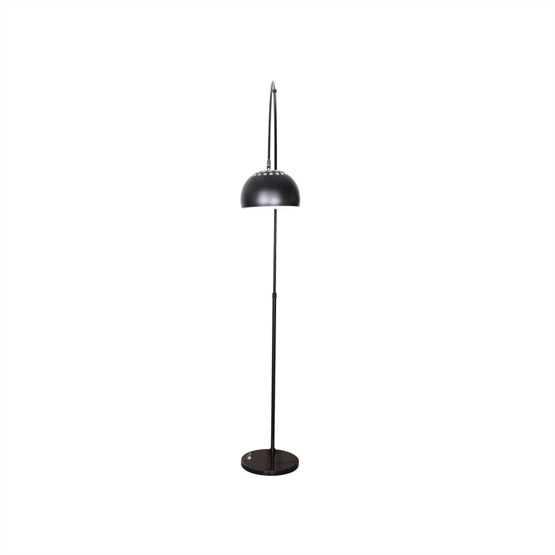 Leisuremod Arco Floor Lamp with Black Marble Base and Metal Lamp Shade Black